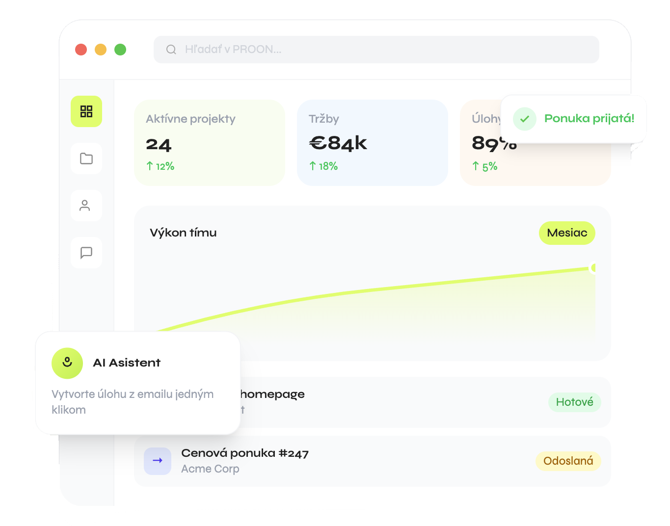 CRM systém Proon.